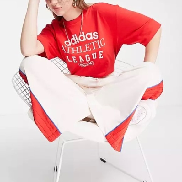 NWT Adidas - Red Oversized Tee - Picture 1 of 4